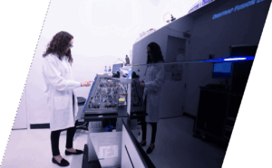 Frontier Medicines scientist at the Thermo Lumos orbitrap instrument